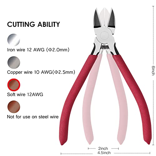 IGAN-P6 Wire Flush Cutters, 6-inch Ultra Sharp & Powerful Side Cutter Clippers with Longer Flush Cutting Edge, Ideal Wire Snips for Crafting, Floral, Electrical & Any Clean Cut Needs