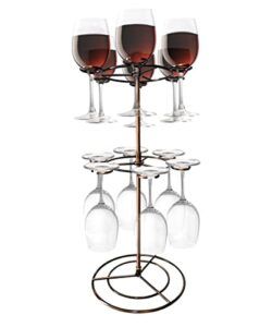 gelive flight wine server stand glasses display holder tree stemware rack hanger organizer for wine tasting party bar decoration bronze