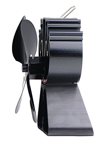 VODA 4-Blade Heat Powered Stove Fan for Wood / Log Burner/Fireplace increases 80% more warm air than 2 blade fan