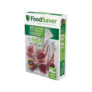 foodsaver vacuum sealer bags, rolls for custom fit airtight food storage and sous vide, 11″ x 16′ (pack of 3)
