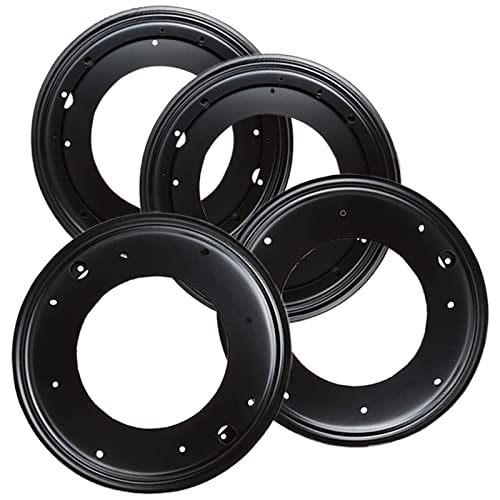 High-PQ 4 Packs 12'' Lazy Susan Hardware, 5/16''Thick Turntable Bearing Swivel Pate for 360° Rotating Table, Book Case, Serving Tray, Corner Shelves, Kitchen, DVD Tower, Shoe Rack, Black