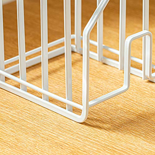 Hikinlichi Cutting Board Holder Rack 2 Adhesive Hooks 304 Stainless Steel Hooks Kitchen Countertop Chopping Board Organizer Stand Pots Pan Lids Rack 4.92 x 5.7 x 8.46 in. White