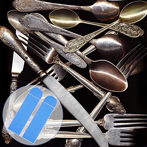 Silver Storage Bags Flatware Storage Blue Silver Flatware Storage Silverware Box Storage for Silver Tarnish Proof Silverware Cloth Storage Flatware Bags for Teaspoon Utensils Flatware (12 Pieces)