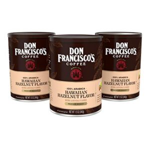 Don Francisco's Hawaiian Hazelnut Flavored Ground Coffee (3 x 12 oz Cans)