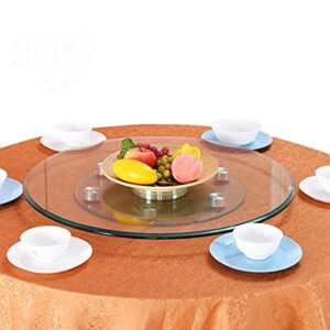 20 inch（50 cm） glass lazy susan, round kitchen turntable with steel bearings, heavy duty rotating tray for dining table serving plate