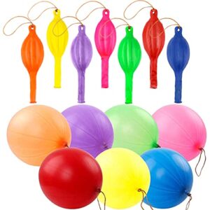 rubfac 36 punch balloons punching balloon heavy duty party favors for kids, bounce balloons with rubber band handle for birthday party