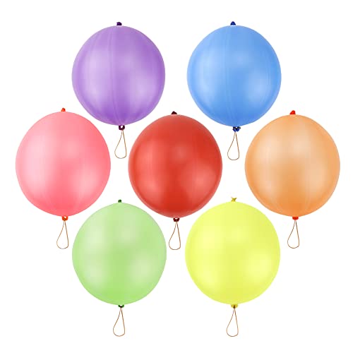 RUBFAC 36 Punch Balloons Punching Balloon Heavy Duty Party Favors For Kids, Bounce Balloons with Rubber Band Handle for Birthday Party