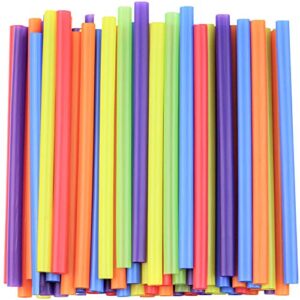 [100 count] jumbo smoothie straws – 8.5″ high – assorted colors