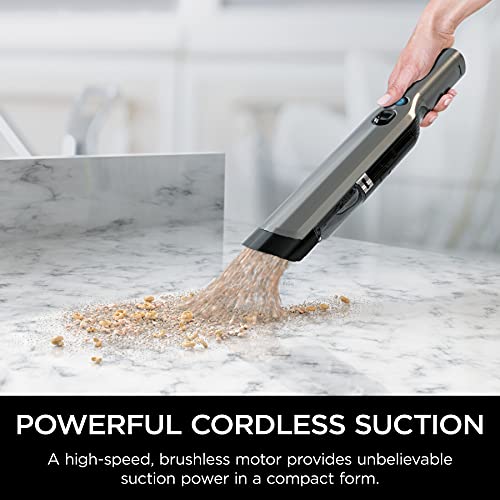 Shark WV201 WANDVAC Handheld Vacuum, Lightweight at 1.4 Pounds with Powerful Suction, Charging Dock, Single Touch Empty and Detachable Dust Cup