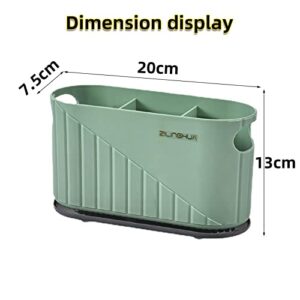 Jaugufiy Kitchen Cutlery Drainer Utensil Holder Cutlery Storage Box Wall-Mounted Tableware Storage Holder Utensil Caddy Flatware Organizer Countertop (Green)