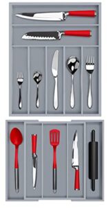 royal craft wood gray basic silverware drawer organizer and expandable utensil drawer organizer