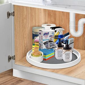 Adoco Lazy Susan Organizer, 12 inch Clear Lazy Susan Turntable Organizer for Cabinet - Kitchen Pantry Organization and Storage