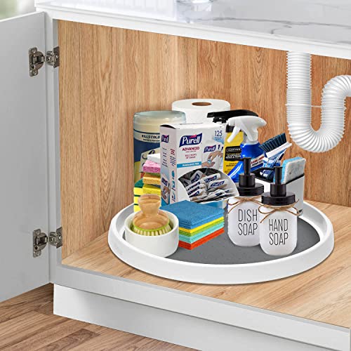 Adoco Lazy Susan Organizer, 12 inch Clear Lazy Susan Turntable Organizer for Cabinet - Kitchen Pantry Organization and Storage