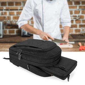 SAMDEW Three-layer Chef Backpack with Knife Bag, Professional Chef Knife Set Bag Backpack with 12 + 23 Slots & Multiple Pockets, Knife Storage Pack Carry Case for Kitchen Utensils (Knife Not Included)