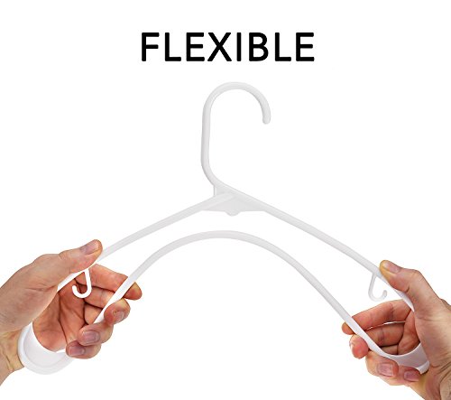 Sharpty Plastic Hangers Clothing Hangers Ideal for Everyday Standard Use (White, 20 Pack)