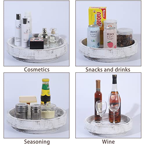 Wood Lazy Susan Kitchen Turntable 12" Rotating Dining Table Centerpiece Spice Rack Cabinet Organizer Storage Serving Tray for Pantry Cabinet Tabletop Spices Makeup Organization Decoration