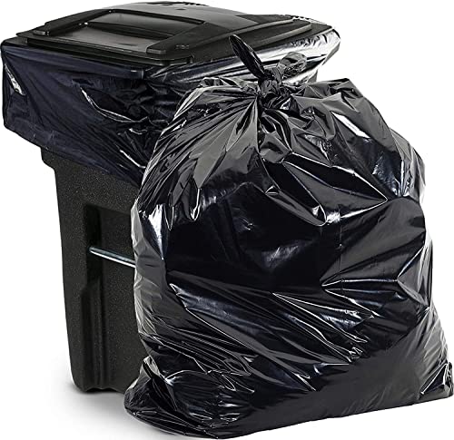 Aluf Plastics 65 Gallon Trash Bags Heavy Duty - (Huge 50 Pack) - 1.5 MIL - 50" x 48" - Large Black Plastic Garbage Can Liners for Contractor, Lawn and Leaf, Outdoor, Storage, Commercial, Industrial