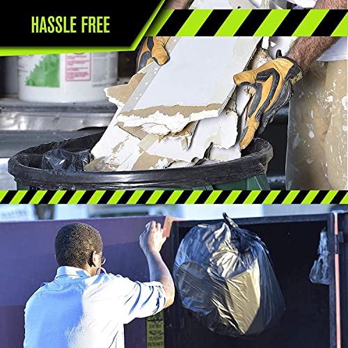 Aluf Plastics 65 Gallon Trash Bags Heavy Duty - (Huge 50 Pack) - 1.5 MIL - 50" x 48" - Large Black Plastic Garbage Can Liners for Contractor, Lawn and Leaf, Outdoor, Storage, Commercial, Industrial