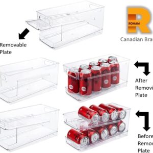 ROHAM Refrigerator Organizer Bins Pop Soda Can Dispenser Beverage Holder (12 Oz)