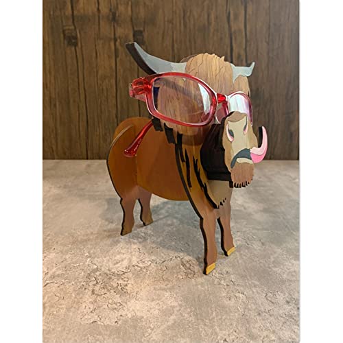 Cute Cattle Glasses Rack Holder, 1PC Wooden Glasses Frame Home Office Desktop Decor