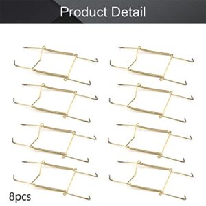 MroMax Plate Hanger 7.99" U Type Stainless Steel Plate Hangers Invisible Wall Hooks for Walls Compatible Decorative Plates Hooks Dish Display Holder Golden 8PCS