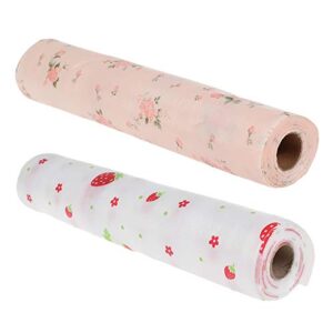 non-adhesive drawer shelf liners set of 2 rolls home kitchen cabinet decorative liners, moisture-proof, beautiful flower pattern