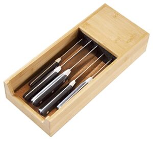 totally bamboo universal knife caddy, organizer and holder for drawer or countertop