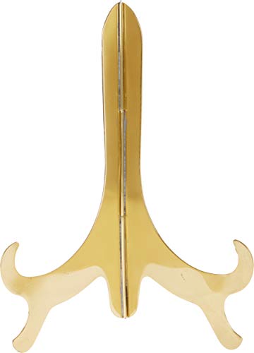 Bard's Hinged Brass Plate Stand, 11" H x 8.5" W x 6" D (For 10" - 14" Plates)