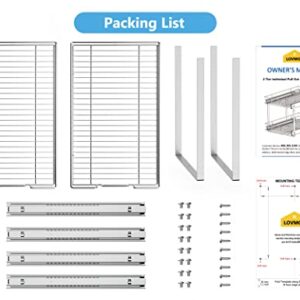 LOVMOR Individual Pull Out Cabinet Organizer, 2 Tier Cabinet Drawers Slide Out, Pots and Pans Organizer and Storage Pantry Shelf for Kitchen (17" W x 21" D)