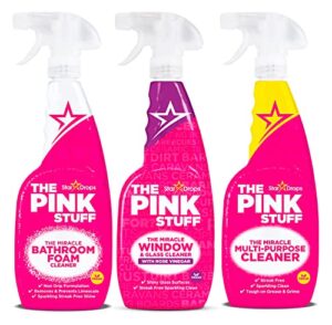 stardrops – the pink stuff – the miracle multi-purpose spray, window & glass cleaner, and bathroom foam spray bundle (1 multi-purpose spray, 1 window & glass cleaner, 1 bathroom foam spray)