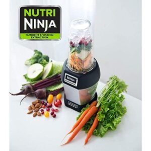 Ninja BL455_30 Nutri Professional Personal Blender Bonus Set with 3-Sip & Seal Single Serves(12, 18, and 24 oz. Cups) & 75-Recipe Cookbook, Stainless Steel/Black