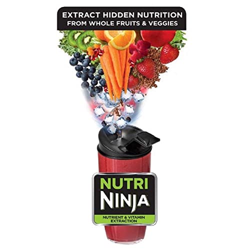 Ninja BL455_30 Nutri Professional Personal Blender Bonus Set with 3-Sip & Seal Single Serves(12, 18, and 24 oz. Cups) & 75-Recipe Cookbook, Stainless Steel/Black