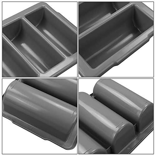 Begale 4-Pack Plastic Commercial Cutlery Bin, 4-Compartment Cutlery Bin, Gray