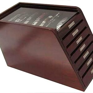 Rosewood Collector Knife Display Tool Storage Cabinet Case, Solid Rosewood, KC03