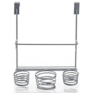 Home Intuition Hair Styling Station Organizer, Over The Cabinet Door (Silver)