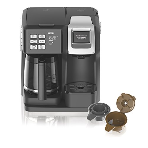 Hamilton Beach 49976 FlexBrew Trio 2-Way Coffee Maker, Compatible with K-Cup Pods or Grounds, Combo, Single Serve & Full 12c Pot, Black