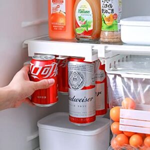 2 Pack Stacking Can Dispenser for Fridge,Hanging Soda Organizer for Refrigerator Adjustable Can Dispenser for Pantry, Freezer, Kitchen, Beverage Holder More 50% Space Save Fridge,Hold Up to 16 Cans