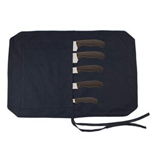 chef’s knife roll up bag travel chef knife case carrier storage bag (black, 5 slots)