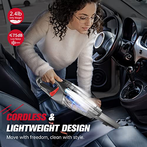 IMINSO Handheld Vacuum Cordless Car Vacuum with 9000PA, Lightweight Rechargeable Hand Vacuum Cordless with LED, Portable Mini Vacuum,Held Vacuum Cleaner for Car/Home