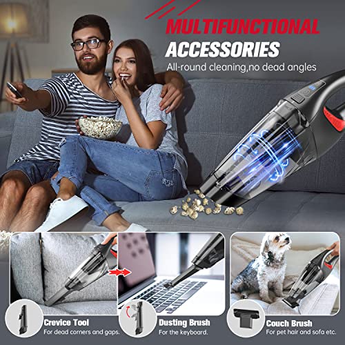 IMINSO Handheld Vacuum Cordless Car Vacuum with 9000PA, Lightweight Rechargeable Hand Vacuum Cordless with LED, Portable Mini Vacuum,Held Vacuum Cleaner for Car/Home