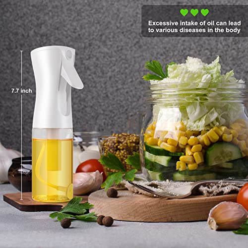 Oil Sprayer for Cooking, 200ml Glass Olive Oil Sprayer Mister, Olive Oil Spray Bottle, Kitchen Gadgets Accessories for Air Fryer, Canola Oil Spritzer, Widely Used for Salad Making, Baking, Frying, BBQ