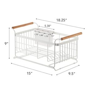 YAMAZAKI home 3108 Sink Dish Drainer Rack-Expandable Kitchen Drying Organizer Holder, One Size, White