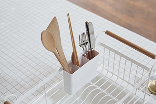 YAMAZAKI home 3108 Sink Dish Drainer Rack-Expandable Kitchen Drying Organizer Holder, One Size, White