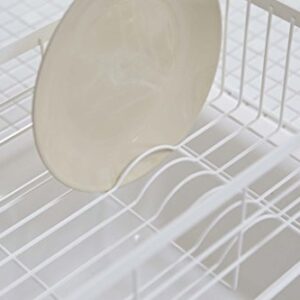 YAMAZAKI home 3108 Sink Dish Drainer Rack-Expandable Kitchen Drying Organizer Holder, One Size, White