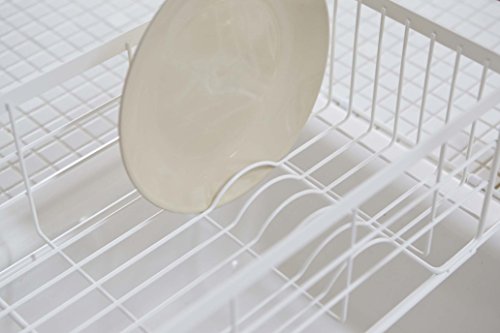 YAMAZAKI home 3108 Sink Dish Drainer Rack-Expandable Kitchen Drying Organizer Holder, One Size, White