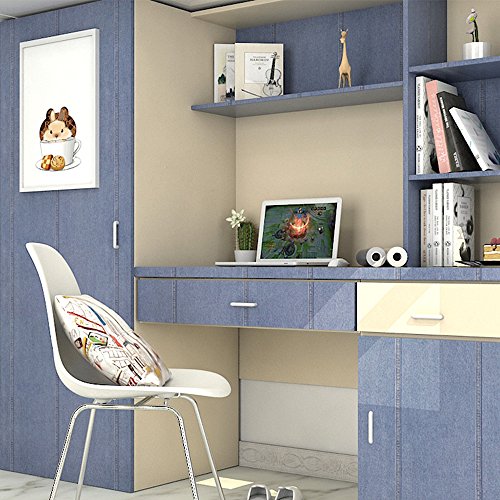 Yifely Blue Denim Pattern Self-Adhesive PVC Shelf Drawer Liner Home Decor 17x118 Inch Christmas