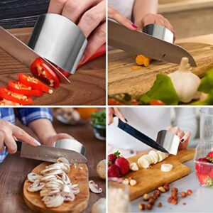 Finger Guards for Cutting, 4Pcs Stainless Steel Chop Guard for Fingers, Adjustable Finger Protector for Cutting Food to Avoid Injury when Cutting Food