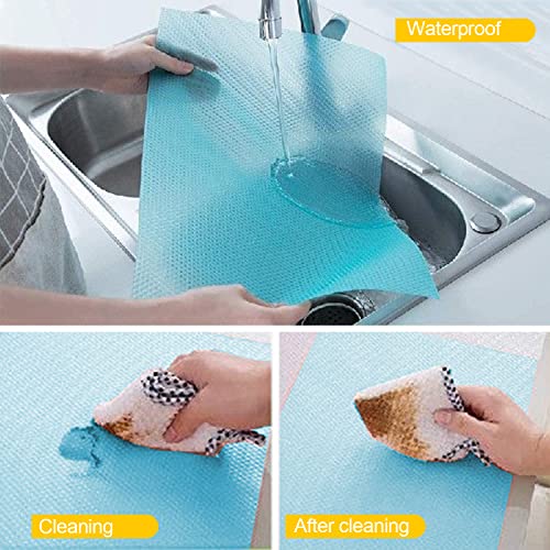 Refrigerator Liners , 4 Pcs Fridge Shelf Liners and Drawer Mats Liner Waterproof Oilproof, Cover Pads for Kitchen Cabinet, Pantry Closet, Cupboard, Drawer