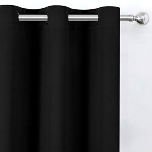 LEMOMO Blackout Curtains 52 x 84 inch/Black Curtains Set of 2 Panels/Thermal Insulated Room Darkening Bedroom Curtains