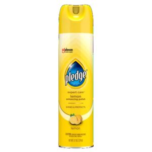 pledge beautify it lemon enhancing polish spray – removes dust and fingerprints. provides protective, glossy coating (1 aerosol spray), 9.7 oz, packaging may vary